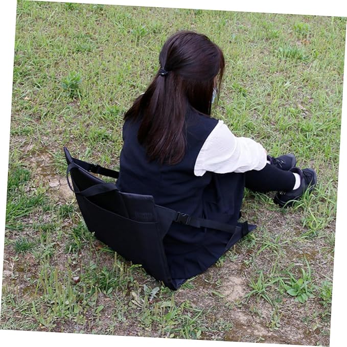 Kisangel Portable Foldable Chair Cushion Lightweight Outdoor Garden Seat for Fishing Camping and Relaxing Mesh Pouch for Storage