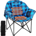 Slsy Oversized Heated Camping Chair Heavy Duty Folding Chair 500 lbs Support with Padded Seat Portable for Camping Outdoor Sports Patio &amp Picnics