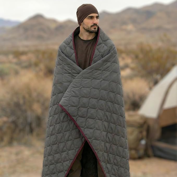 LOOGU Camo Blanket Waterproof Insulation Poncho Liner for Outdoor Camping Hiking Hunting Survival Backpacking Picnicking