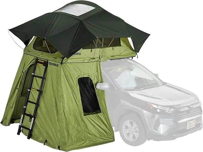 Yakima SkyRise SL Annex Wall Additional Room Enclosure for SkyRise SL Rooftop Camping Tents with Stakes Windows and Storage Duffel Bag Green