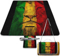 Lion of Judah Rasta Reggae Art Waterproof Outdoor Picnic Blanket Sandproof Beach Mat for Camping Hiking Grass Travelling