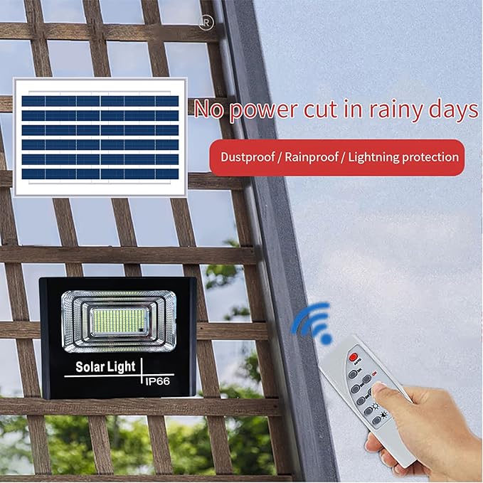 UT Solar Outdoor Security Light - 87 LEDs Equiv. 40W LED Flood Light IP66 Waterproof with Remote Control Auto Dusk to Dawn Sensor for Yard Porch Balcony