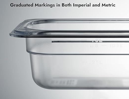 CURTA 6-Pack 1/9 Size 2.5 Deep NSF Polycarbonate Food Pans | Dishwasher &amp Freezer Safe Clear Container for Prep Tables Buffet Salad Bar Commercial &amp Home Kitchen