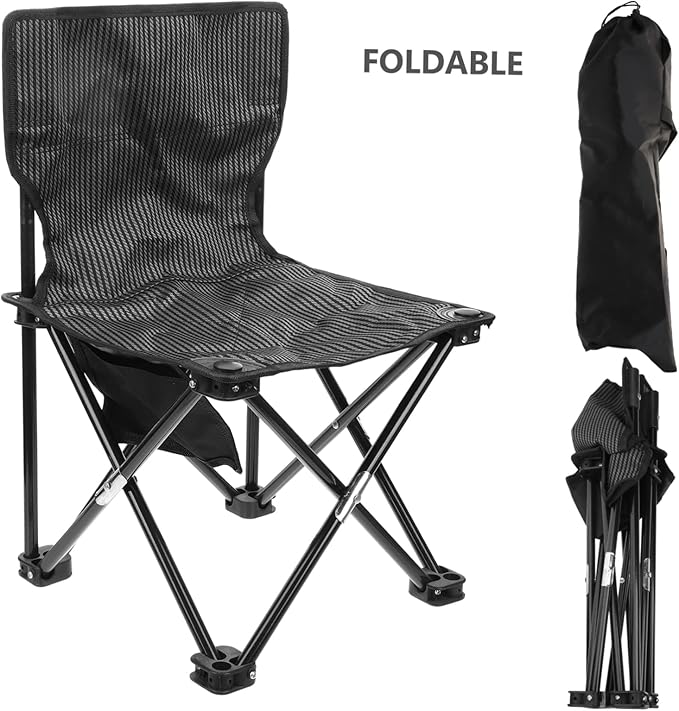 GANAZONO Portable Folding Camping Chair Carry Bag Compact Outdoor Chair for Hiking Garden and BBQ Oxford Cloth Reinforced Seams Easy to Carry