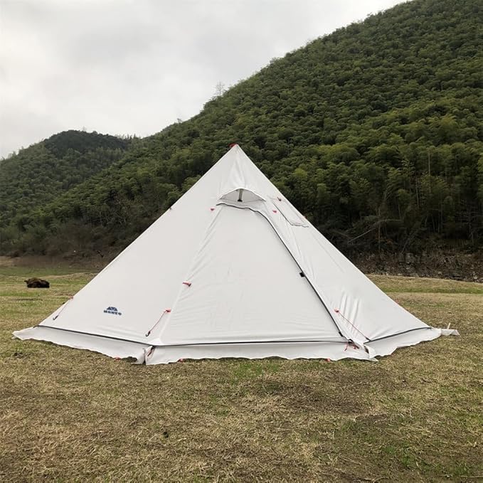 Tipi Hot Tent with Fire Retardant Stove Jack for Flue Pipes 2~3 Person Lightweight Teepee Tents for Family Team Outdoor Backpacking Camping Hiking