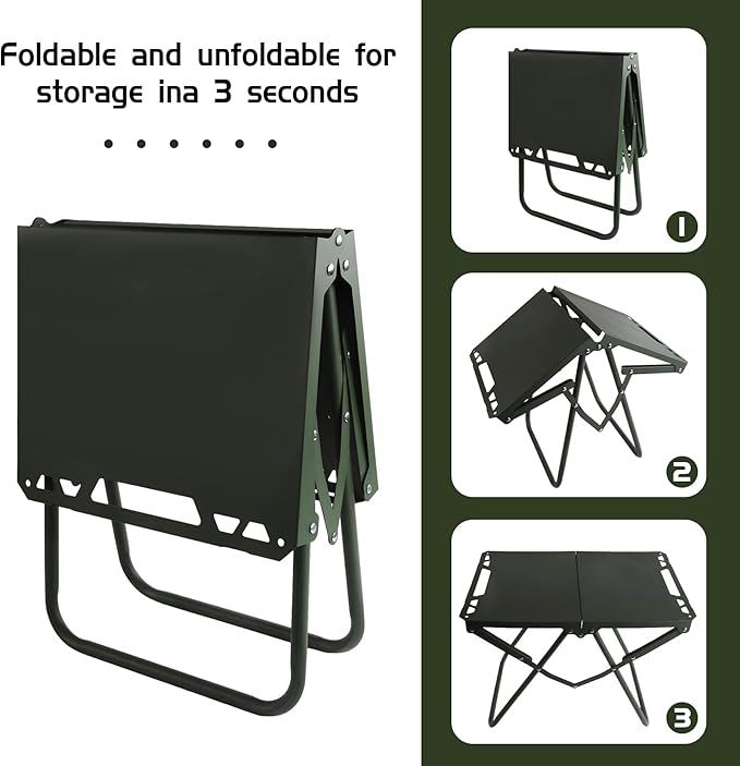 Folding Tactical Outdoor TablePortable Adjustable Height IGT Modular Panels Camp Table with Light Bracket for Travel expeditions Hiking Picnics BBQs &amp Beach Trips