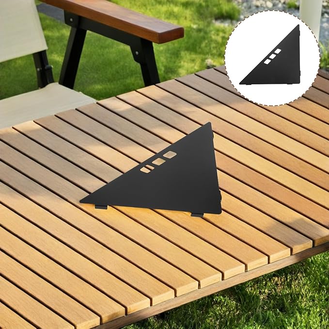 Folding Table Accessories Corner Sleeve Extender Lightweight Black Triangular Connector Plate for Outdoor Camping Picnic Foldable Desk Extension