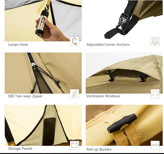 BISINNA 4 Season Tent for Backpacking Winter Tents 2 Person Lightweight Cold Weather Tents Waterproof Double Layer All Season Tent Aluminum Alloy Poles Easy Set Up for Camping Hiking Outdoor