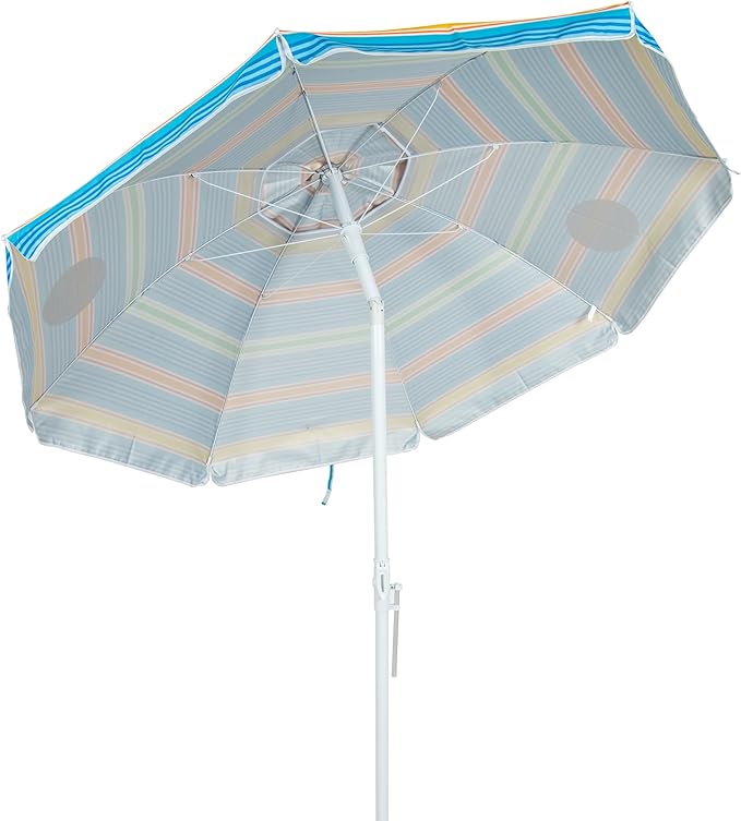 Tommy Bahama 6' UPF 50+ Tilt Beach Umbrella with Integrated Sand Anchor Wind Vent and Carry Bag