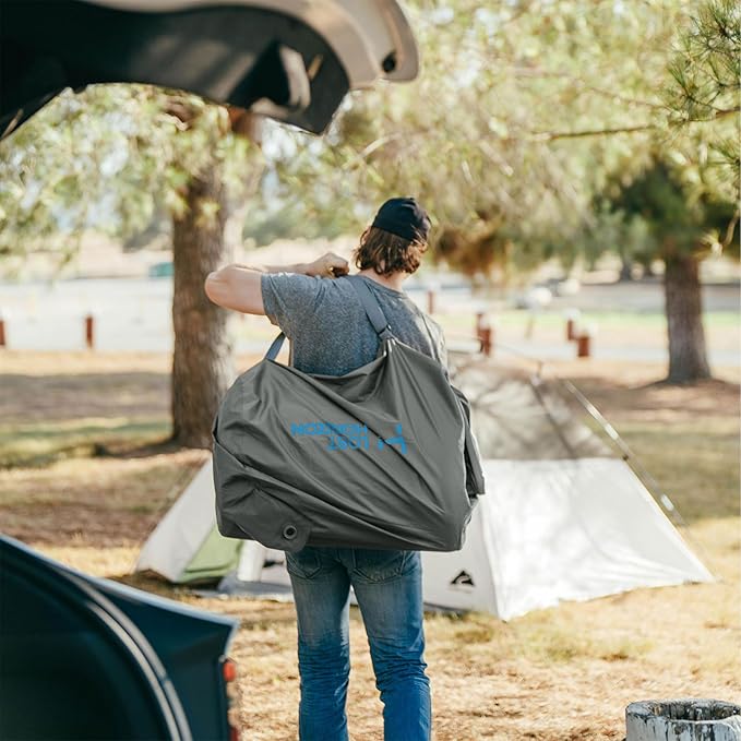 LOSTHORIZON Air &amp Foam Camping Mattress Self-Inflating Sleeping Pad 4.5 Thick with Air Pump Queen Gray