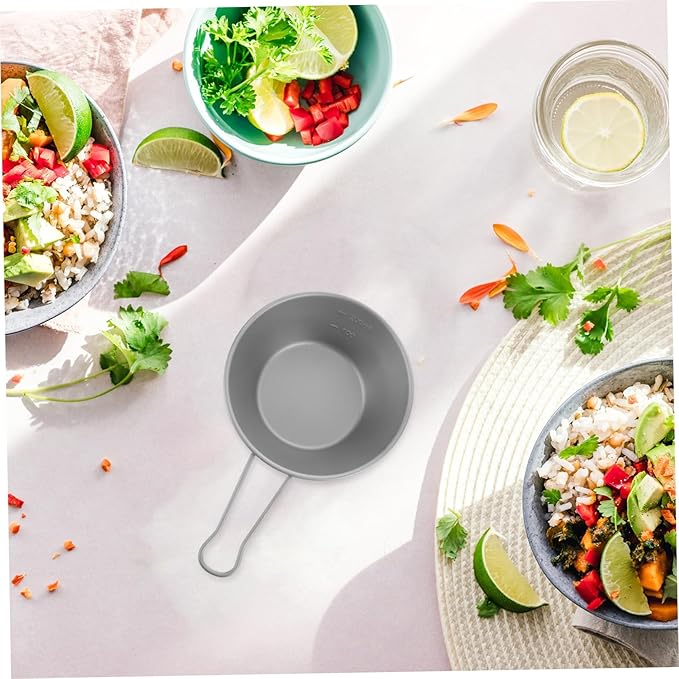 Zerodeko Portable Titanium Bowl with Handle for Outdoor Camping Lightweight Multi-use Dish for Hiking Travel and Picnics Versatile Salad Snack and Soup Serving Bowl