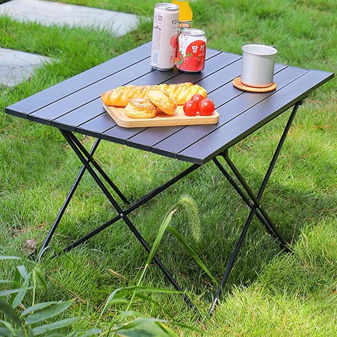 Folding Camping Table Ultra Lightweight and Thickened Aluminum Alloy Outdoor Folding Portable Picnic Table Camp Table Easy to Carry Suitable for Outdoor Picnics BBQ Patio