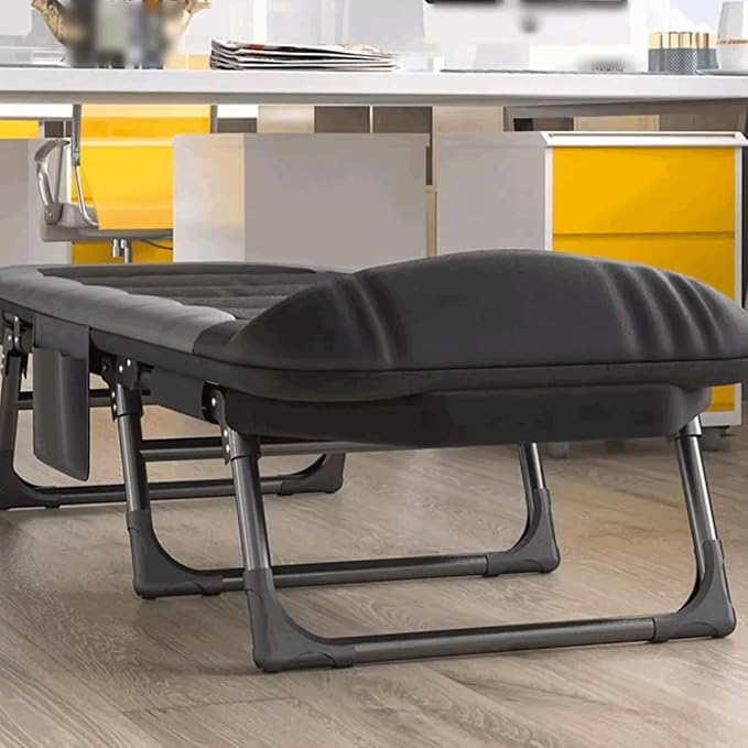 Iron Alloy Camping Bed 6-Level Adjustable Folding Cot for Outdoor Office Portable Folding Bed with Mattress for Sleeping