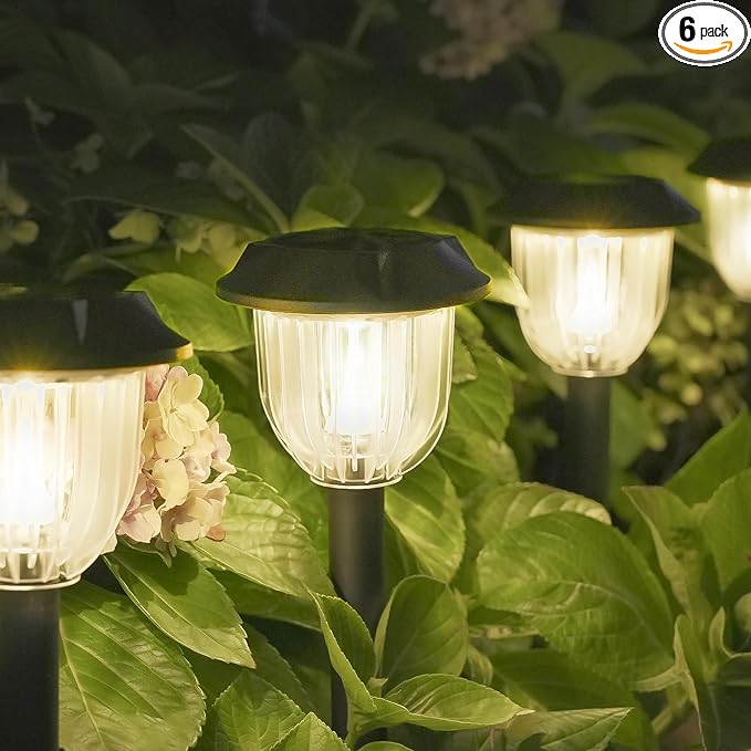 AOSEA Bright Solar Pathway Lights Outdoor 6 Pack LED Solar Path Lights for Outside IP65 Waterproof Landscape LightingGarden Decorative for YardPatioWalkwaySidewalkDrivewayLawn