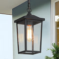 LOG BARN Outdoor Pendant Light Fixture Farmhouse Exterior Lights Anti-Rust Ceiling Outdoor Light with Clear Glass Lantern Hanging Light for Front Door Entry Porch and Gazebo