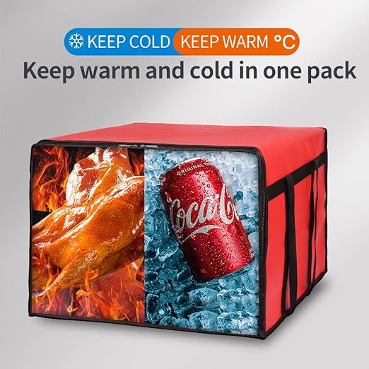 Bodaon Insulated Pizza Delivery Bag 20 x 20 x 14 Pizza Warmer Bags for Carry Hot Rideshare Delivery Bag Food Warmers for Parties Pizza Carrier for Commercial Drivers Red 1-Pack