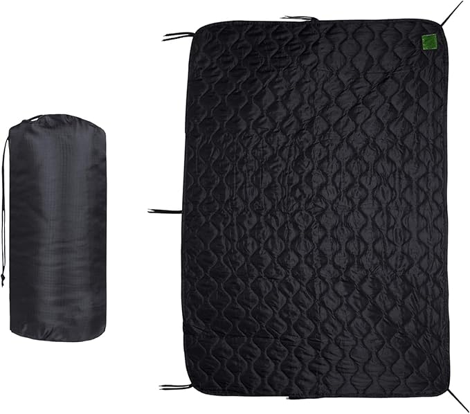 Greencity Tactical Military Woobie Blanket Poncho Liner Camping Thermal Insulated Drawstring Carry Bag Waterproof Outdoor Activities Hiking Traving