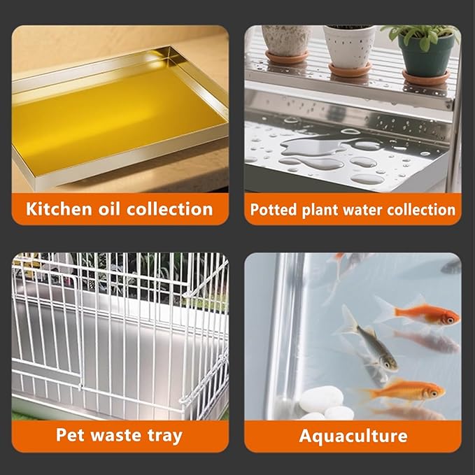 AC Water Catcher Drain Pan - 90x80cm Condensate Tray for Air Conditioner Refrigerator BBQ Oil Catcher Storage Organizer &amp Pet Feeding - Durable &amp Versatile Solution