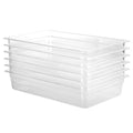 EGGKITPO 6-Pack 1/1 Size Food Pan 4 Inch Deep BPA Free Polycarbonate Food Storage Containers for Busy Kitchen Stackable Clear Hotel Pan for Buffet Party Supplies Dishwasher Safe
