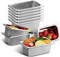 GOLDEN KEY 10 Pcs Stainless Steel Steam Table Pans1/9 Size x 2.5 Inch Commercial Food PansStackable Commercial Anti-Jam Hotel PansCatering Storage Metal Food Pan for Home Restaurant Buffet