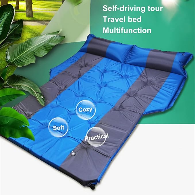 TXGJWRA Inflatable Car Air Mattress Travel Bed - Car Camping Bed Sleeping Pad with Car Air Pump SUV Air Mattres Bed Air Beds Fits Camping with Back Seat Travel VacationA-180x105cm(黑色)