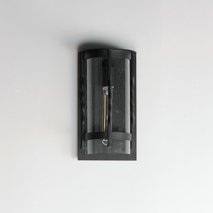 Maxim Lighting 30191CDBK I Foundry Collection 12 Inch One Light Outdoor Wall Sconce I Black Finish I Modern Contemporary Light Fixture I Adjustable Height I