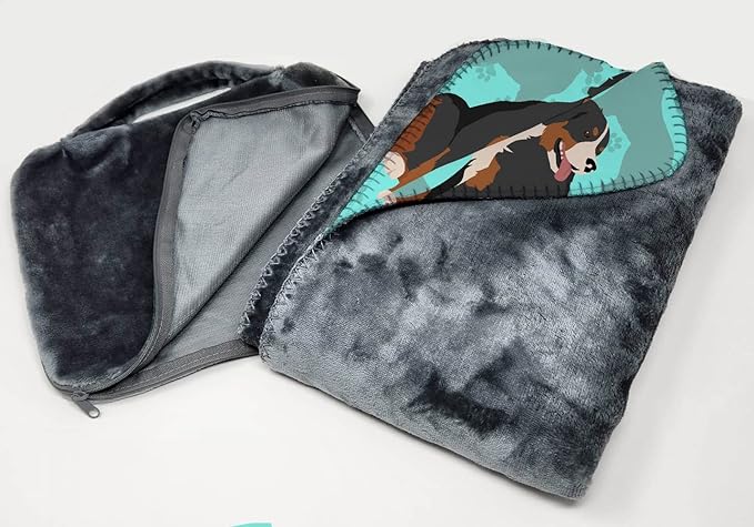 Caroline's Treasures MLM1001TBLT Bernese Mountain Dog Soft Travel Blanket with Bag Airplane Blanket Indoor Outdoor Camping Blanket for Traveling Picnics Beach Trips Concerts