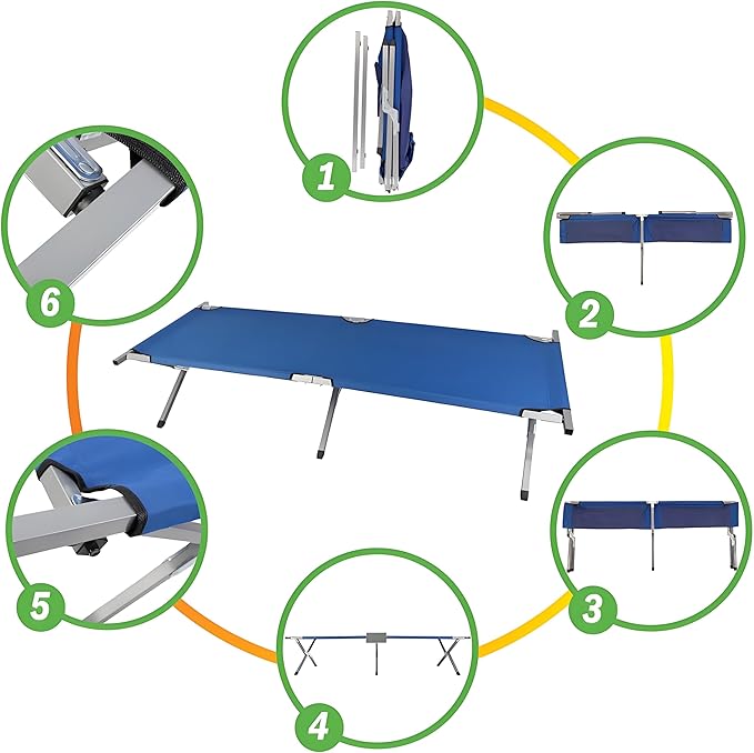 Generic Folding Camping Cot Bed with Carry Bag Portable &amp Lightweight Sleeping Bed Compact &amp Foldable Ideal for Home Travel Office Beach &amp Camping