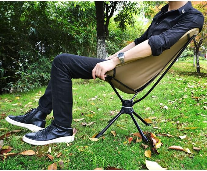 Portable Camping Chair Collapsible Backpacking Chair Beach Chair with Carry Bag for Outdoor Hiking Fishing Picnic (Black)
