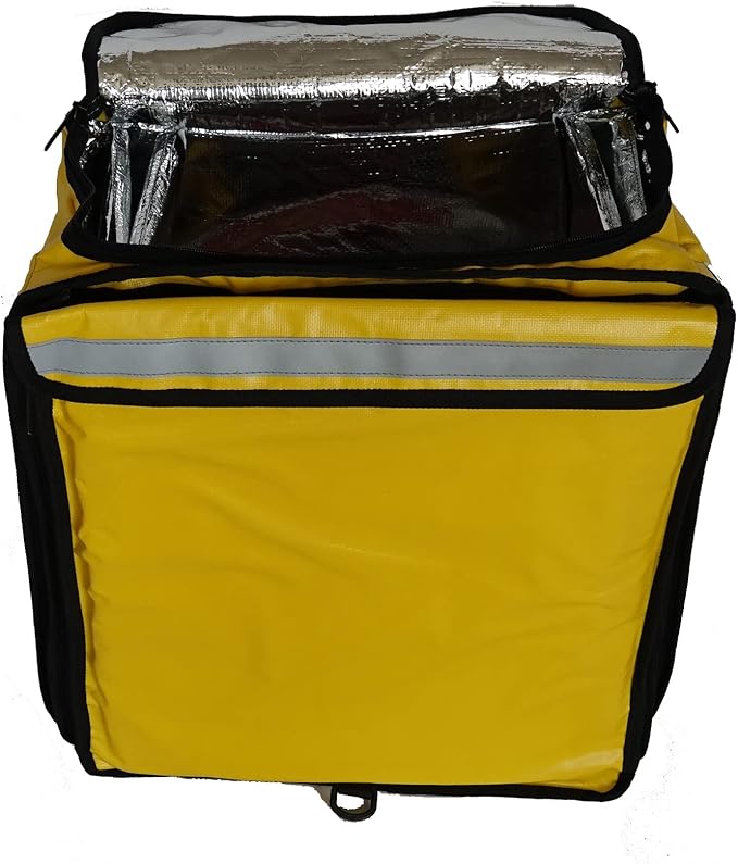 PK-GV: Extendable Food Delivery Rucksacks Flexible Pizza Takeaway Bags Delivery Backpacks with Cup HoldersYellow