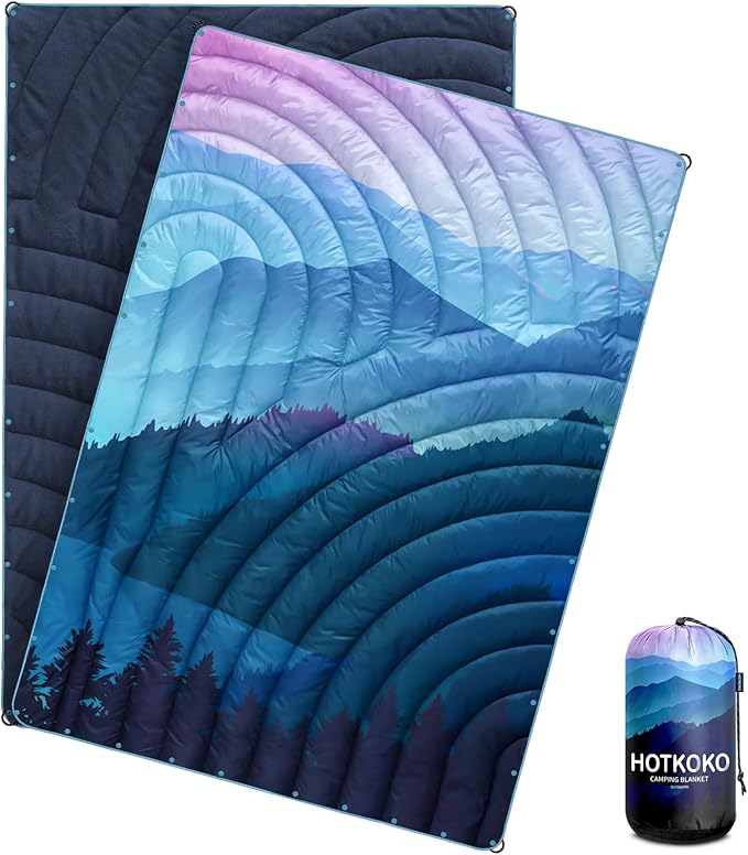 Camping BlanketPuffy Blanket Lightweight Packable Camping Blanket Outdoor Blanket for CampingTraveling Stadium Hiking Picnics