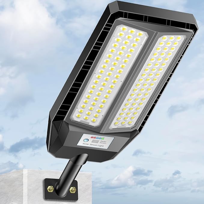 5000W Solar Lights Outdoor - 7000K LED Solar Street Lights Outdoor with Motion Sensor and Remote Control IP66 Waterproof Dusk to Dawn for Yard Patio 1 Pack