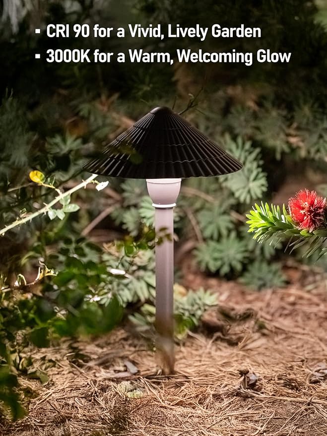 LEONLITE 12-Pack LED Low Voltage Landscape Lights 3W Cast-Aluminum 12-24V Pathway Light 4000K Cool White Waterproof Path Lights ETL Listed Landscape Lighting Wired for Yard Lawn Bronze