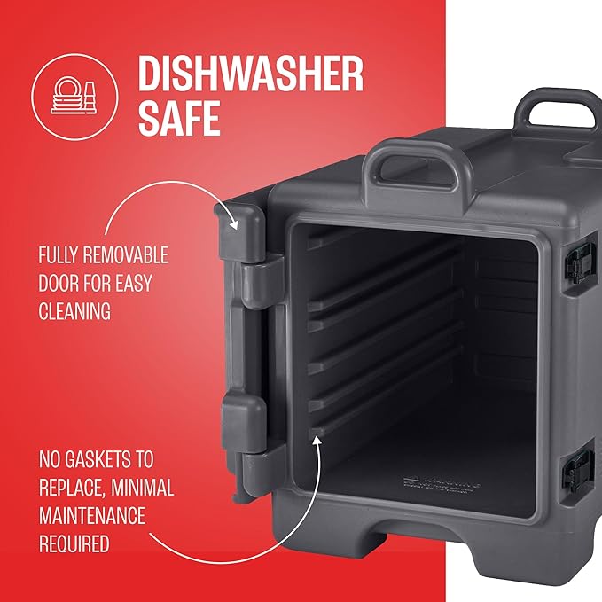 Cambro Insulated Food Pan Carrier - Hotbox and Food Warmer for Catering &amp Transport - Front Load UPC300 Series (Charcoal Gray)