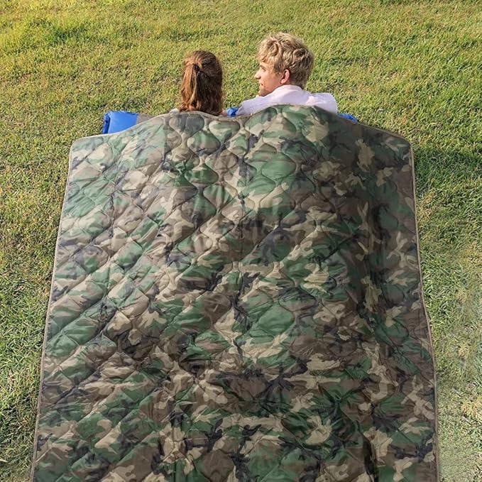 LOOGU Camo Blanket Waterproof Insulation Poncho Liner for Outdoor Camping Hiking Hunting Survival Backpacking Picnicking