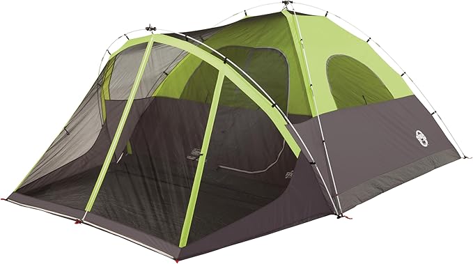 Coleman Steel Creek 6-Person Tent with Screened Porch &amp Integrated Rainfly Weatherproof Tent with Screen Room Sets Up in Minutes Fits Queen-Size Airbed