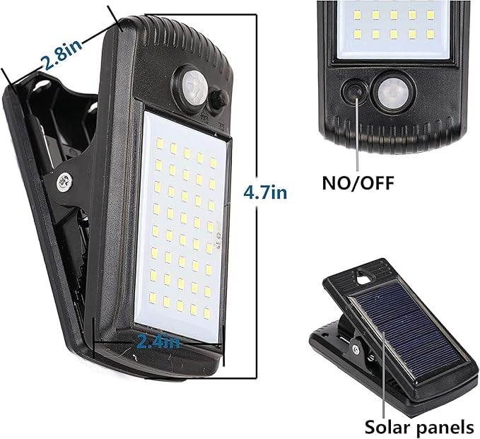YJFWAL 4 Pack Solar Lights Outdoor 40 LED 3 Modes Clip on Lights Outdoor Solar Security Light Solar Motion Sensor Lights IP 65 Waterproof Solar Wall Lights for Backyard Garage Deck Garden Fence