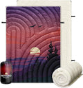 Outdoor Camping BlanketWarm Thick Camp Blankets with Sherpa Lining Soft Fleece Camping Blanket Puffy Camping Quilt for Cold Weather Traveling Stadium Hiking Picnics