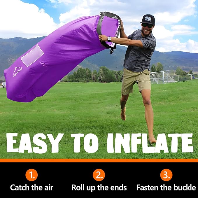 AlphaBeing Inflatable Lounger Beach Chair Accessories Air Sofa Hammock Inflatable Couch for Camping Backyard Lakeside with Compression Sacks Ideal Outdoor Gifts for Adults