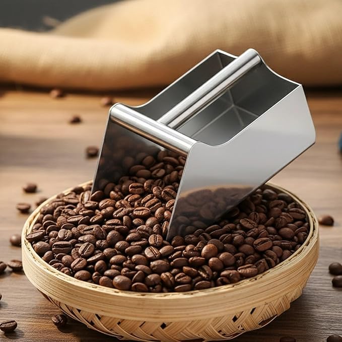 Ergonomic 304 Stainless Steel Kitchen Scoops Shovel for Candy Flour Serving Home Restaurant Camping Use Heavy Duty Candy Flour Scooper