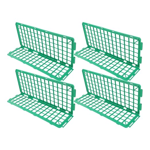 4pcs Green Plastic Fruit and Vegetable Storage Organizer Fence for Supermarket and Kitchen Use – Shelf Divider Guardrail for Fresh Produce Display and Space-Saving Rack Accessories