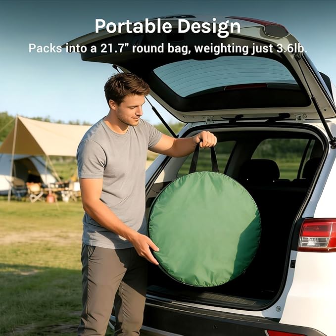 Wolfwise Pop Up Shower Tent Portable Instant Changing Tent with Ventilation Window &amp Carry Bag Privacy Bathroom Toilet for Beach Camping &amp Outdoor Width 40  Height 75  Green