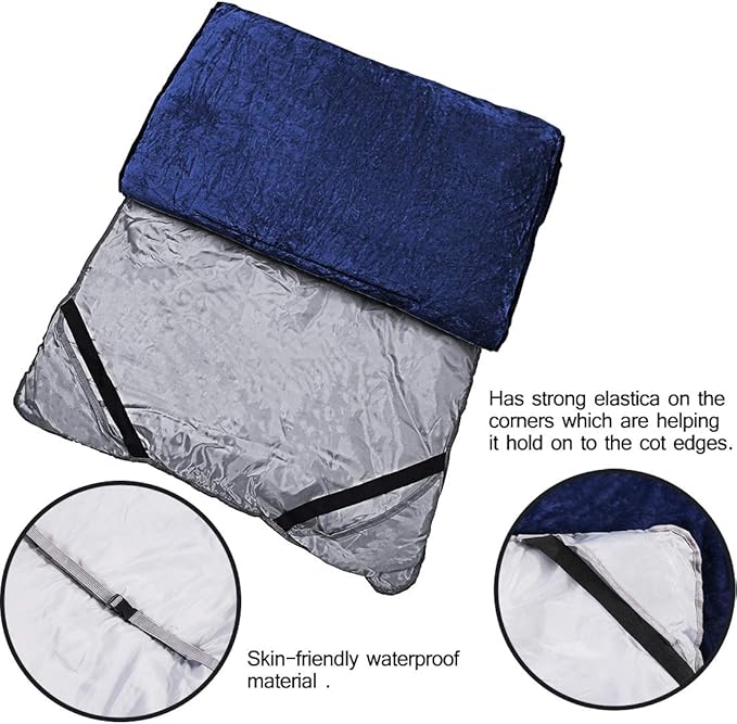 Sleeping Cot Pads (75 x 28) with Elastic Straps Portable for Outdoor &amp Hiking Cotton Soft Thick Camping Cot PadWaterproof