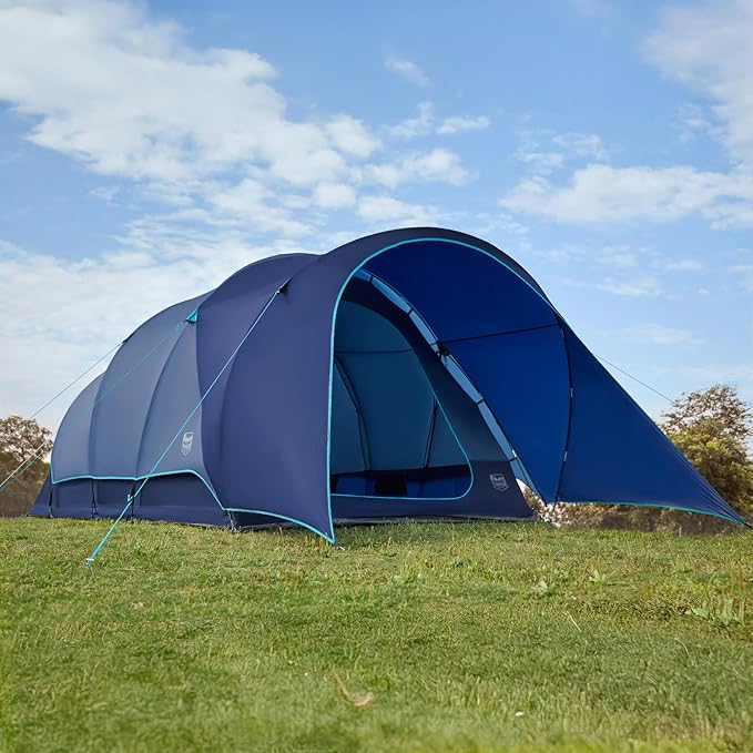 Timber Ridge 8 Person Camping Tent with Large Porch Portable Waterproof Windproof Family Tent with Rainfly Carry Bag Room Divider Easy Set-up Tent with Excellent Ventilation for Camping 3 Season