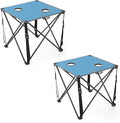 ARROWHEAD OUTDOOR 26” (66cm) Portable Camping Folding Table 2 Cup Holders Square Carrying Case Steel Frame High-Grade 600D Canvas