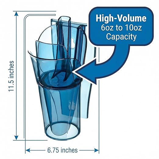 Carlisle FoodService Products SI5000 Polycarbonate Saf-T-Scoop and Guardian System 6oz to 10oz for Bar and Beverage Station Blue