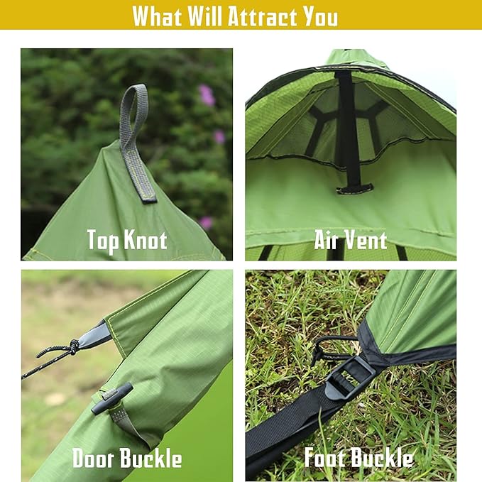 FIREHIKING Hot Camping Tent - Ultralight Tepee With Stove Jack for 1-2 Adults