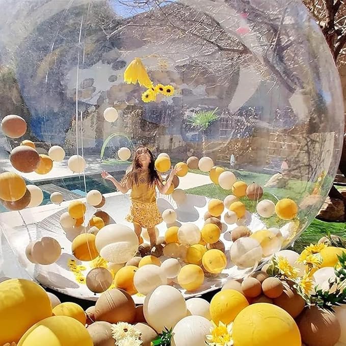 Inflatable Bubble Camping Tent Outdoor Rainproof Transparent Dome Bubble House Family Backyard Stargazing Outdoor Camping Bubble Tent(Size:3m 10feet)