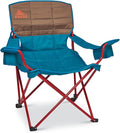 Kelty Deluxe Lounge Chair – Folding Outdoor Camp Chair Insulated Cupholders Customized Recline Steel Frame Padded Roll Storage 2024 (Deep Lake)