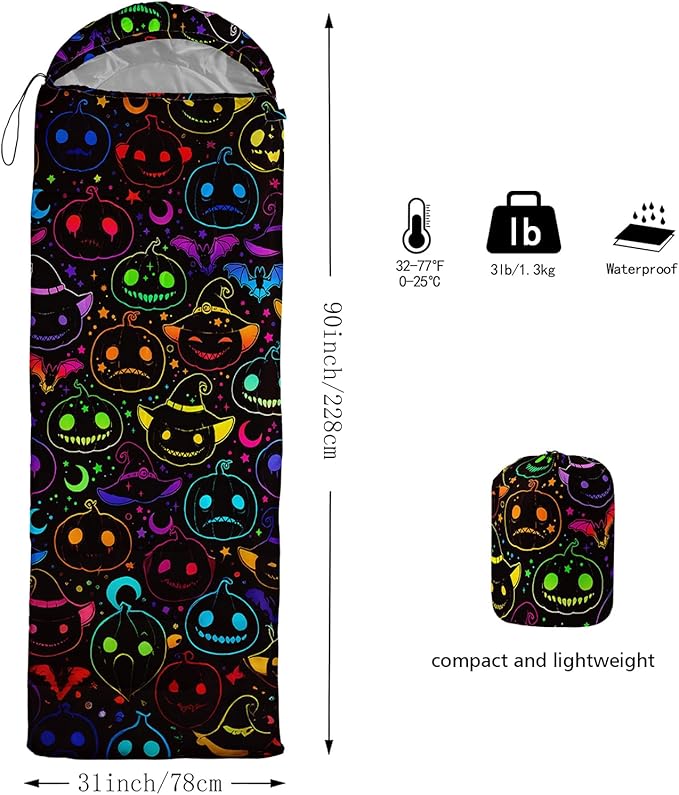HOSIMA Kids Cute Dog Sleeping BagDifferent Pet Dogs Pattern Cold Weather Gear for CampingAnimal Themed with Christmas Tree Print Waterproof Sleeping Bags for Outdoors Hiking.